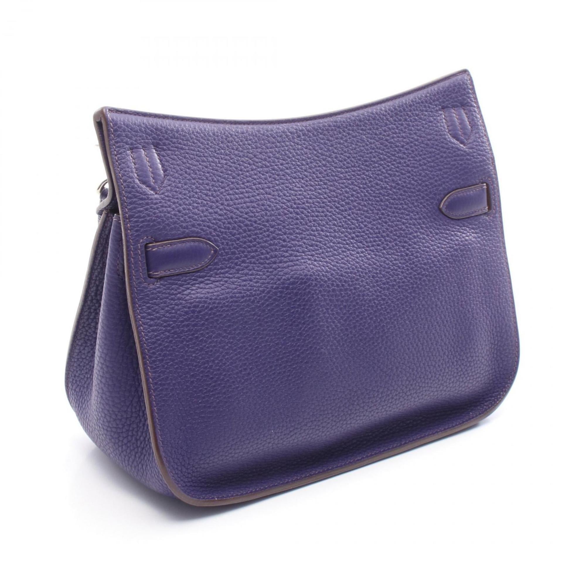 Hermes Iris Purple Taurillon Clemence Leather Leather Shoulder Bag (Pre-Owned)