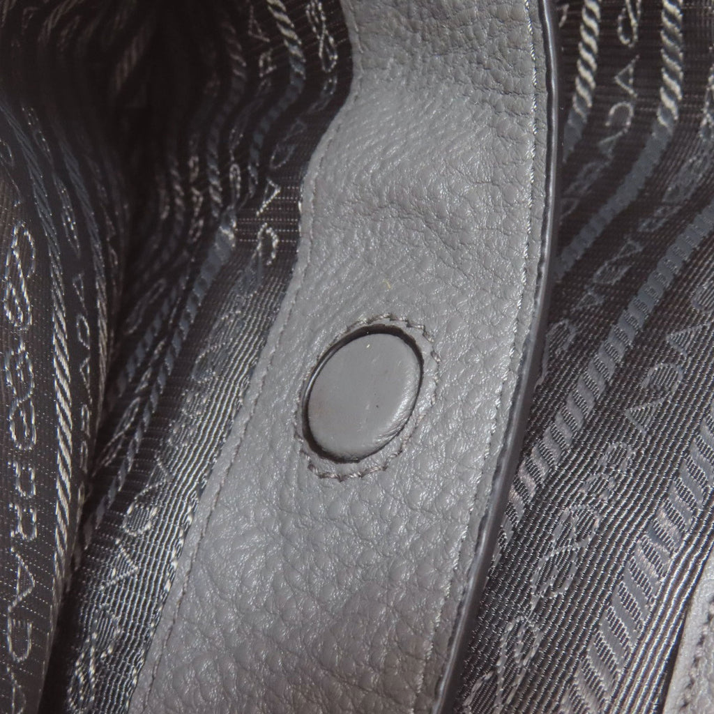 Prada Gray Leather Tote Bag (Pre-Owned)