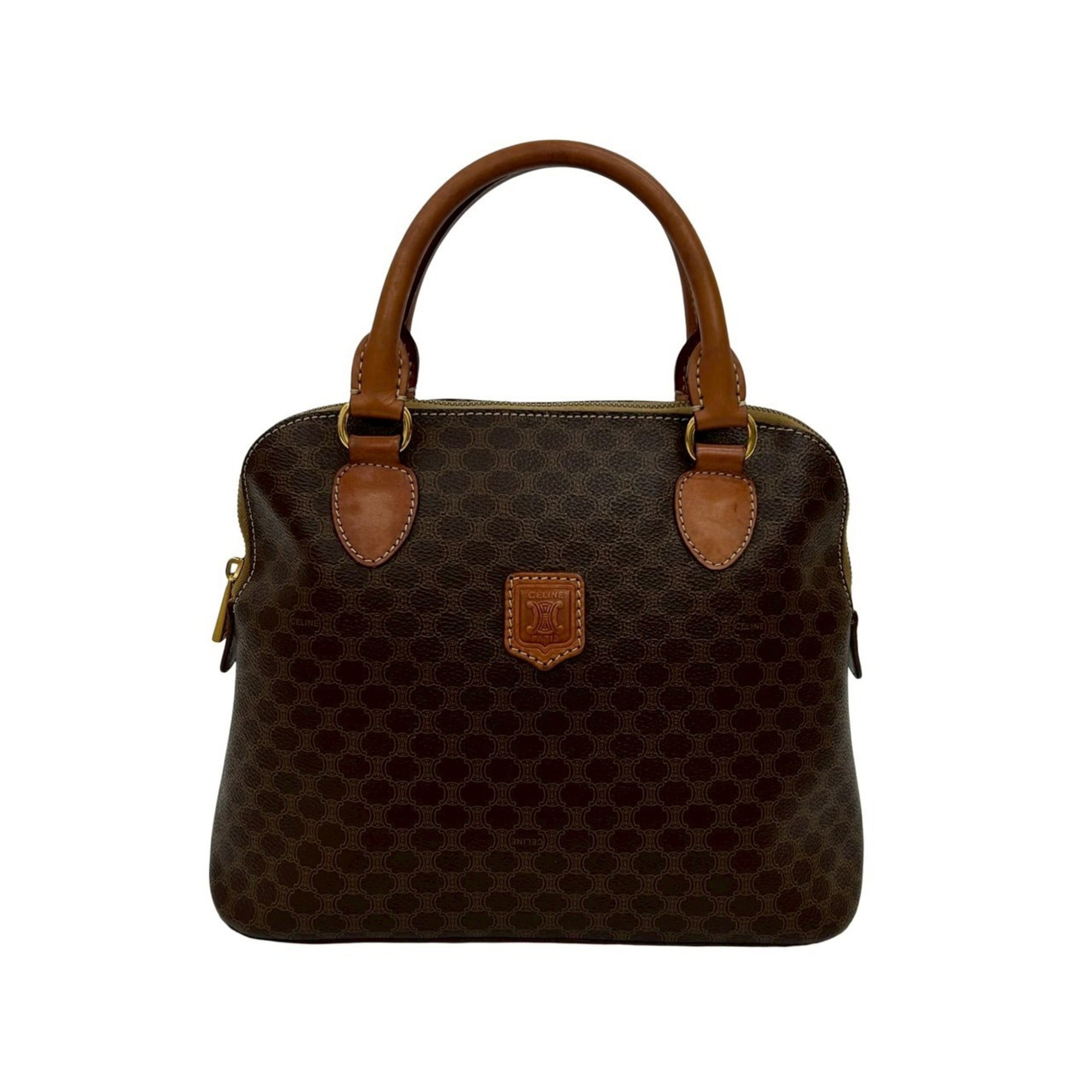 Celine Brown Leather Pvc Handbag Tote Bag (Pre-Owned)