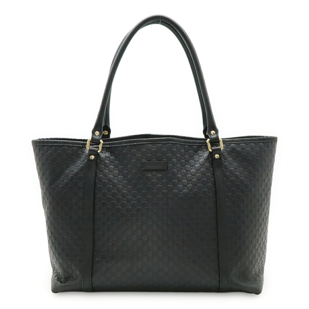 Gucci Black Leather Shoulder Bag Tote Bag (Pre-Owned)