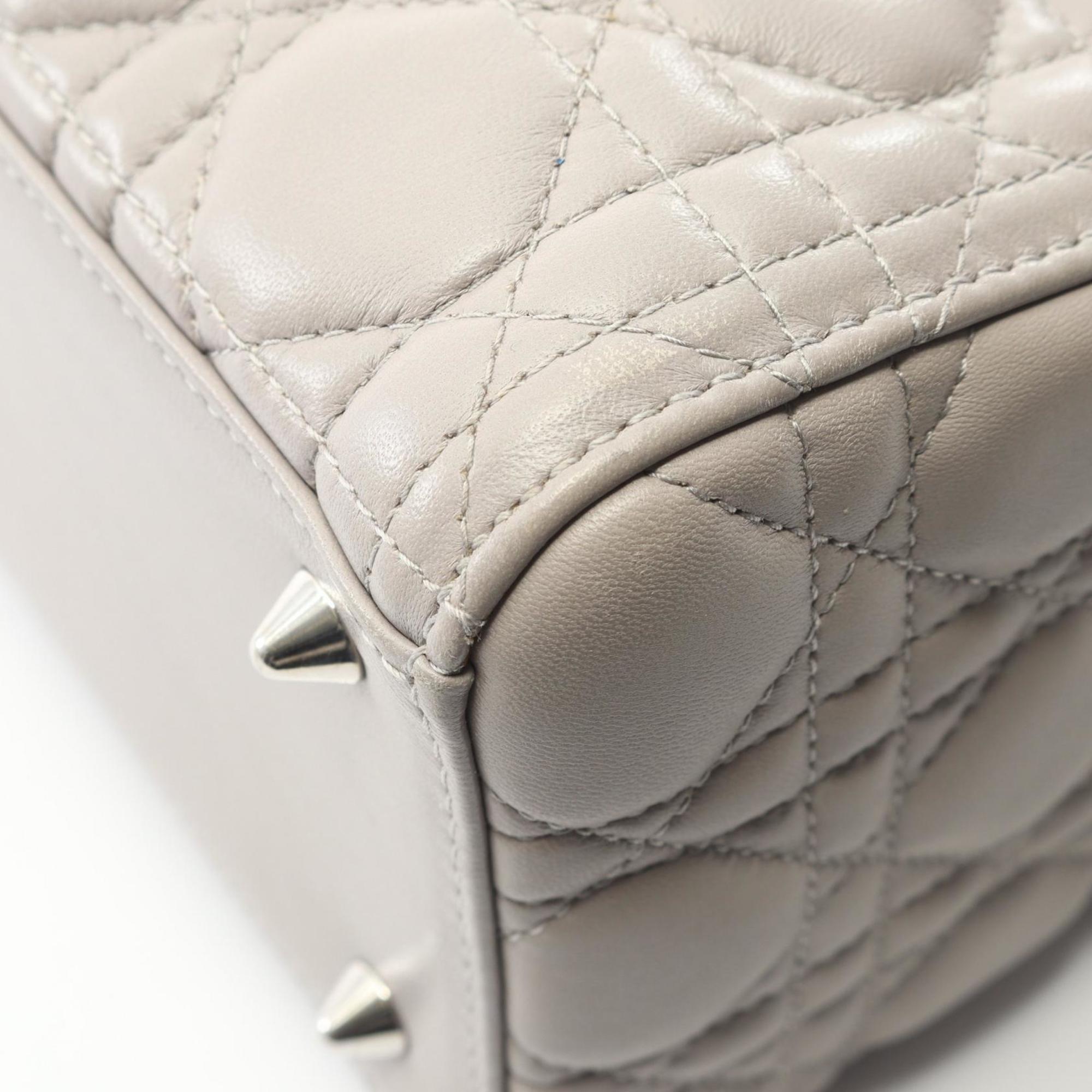 Christian Dior Gray Leather Handbag (Pre-Owned)