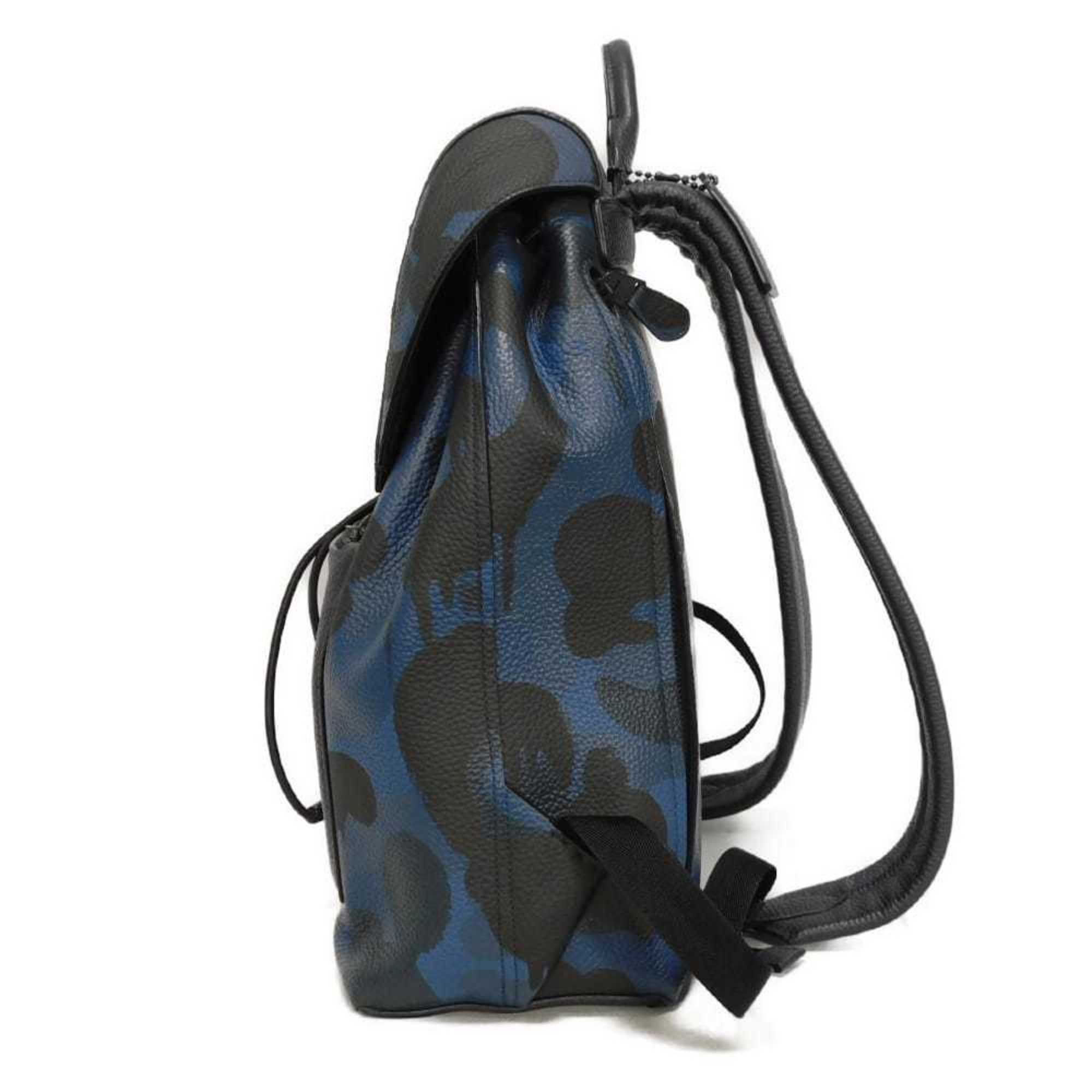 Coach Black Blue Leather Backpack (Pre-Owned)