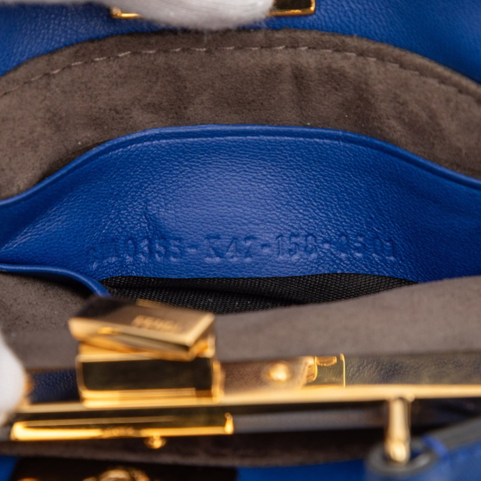Fendi Blue Leather Handbag Shoulder Bag (Pre-Owned)