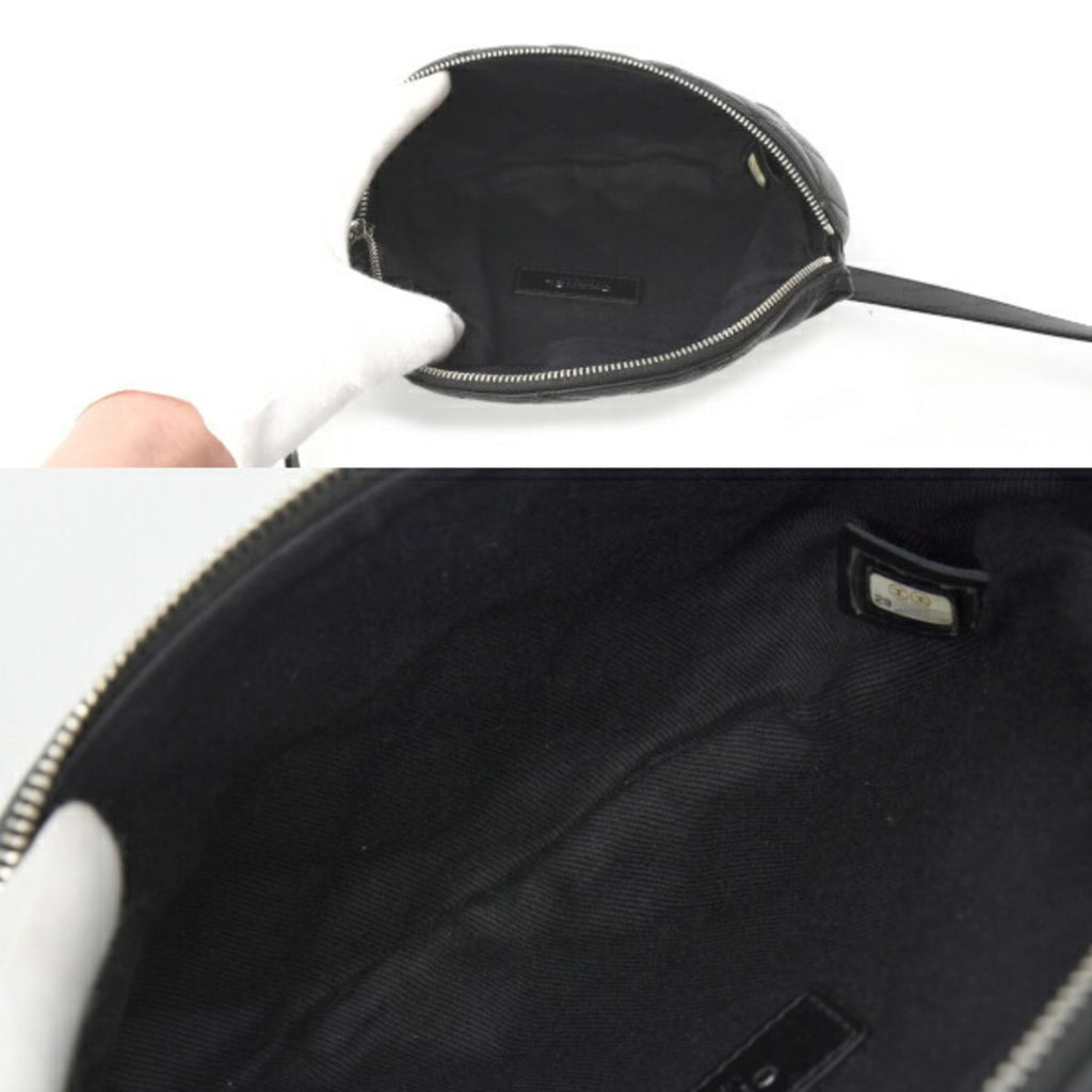 Chanel Matelasse Black Leather Fanny Pack (Pre-Owned)