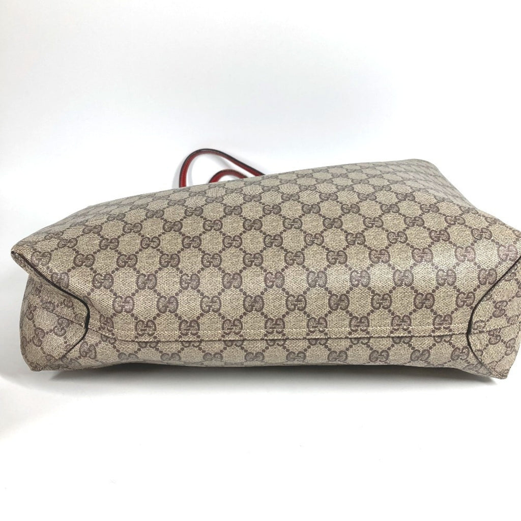 Gucci Beige Red Color Gg Supreme Shoulder Bag Tote Bag (Pre-Owned)