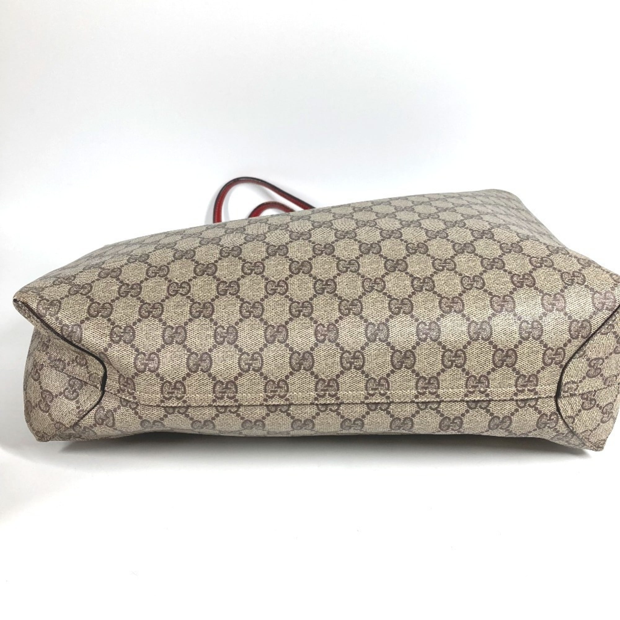 Gucci Beige Red Color Gg Supreme Shoulder Bag Tote Bag (Pre-Owned)