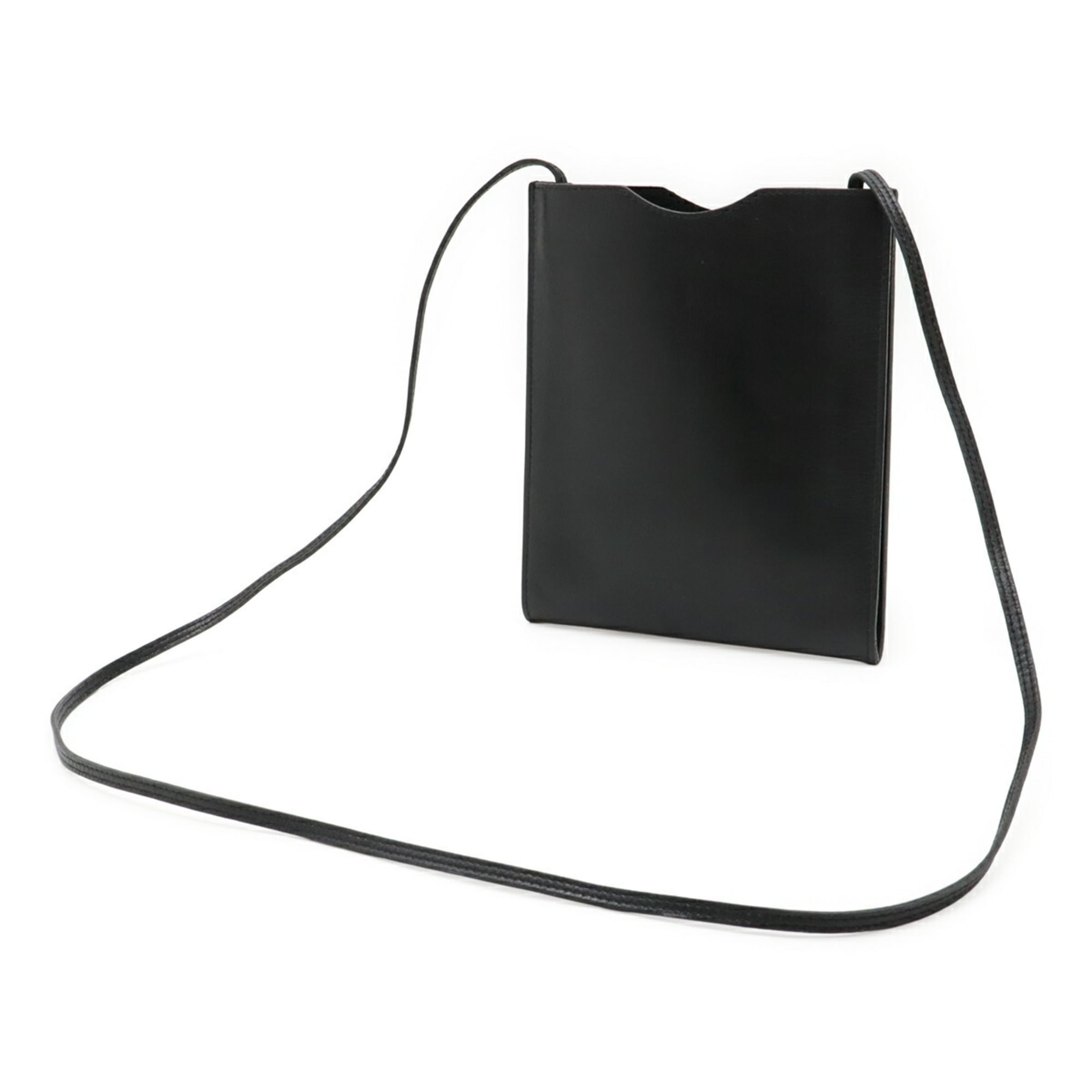Hermes Onimaitou Black Leather Pochette Shoulder Bag (Pre-Owned)