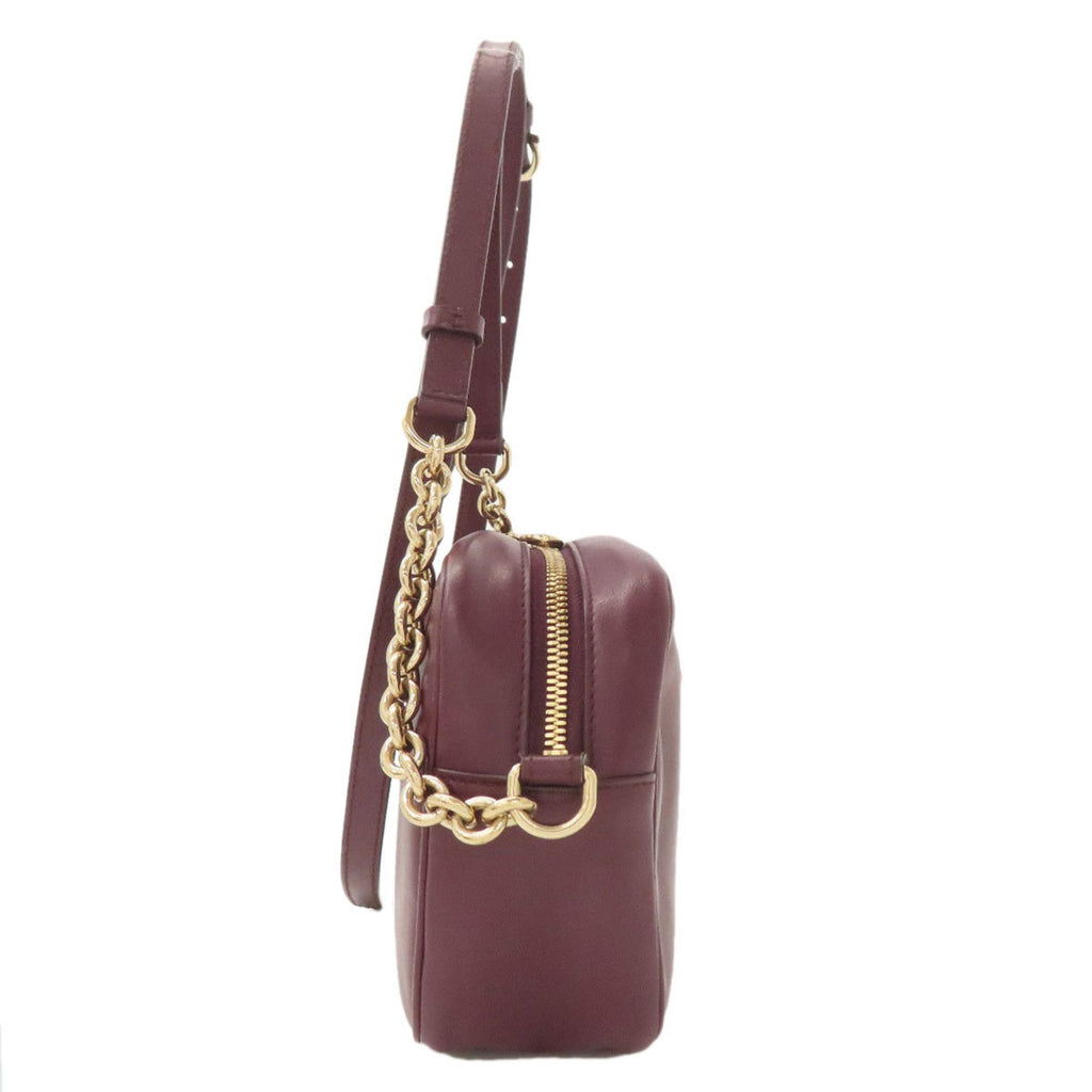 Salvatore Ferragamo Bordeaux Leather Shoulder Bag (Pre-Owned)