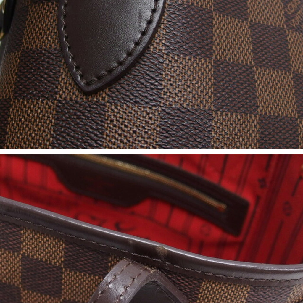 Louis Vuitton Brown Damier Canvas Leather Handbag Tote Bag (Pre-Owned)