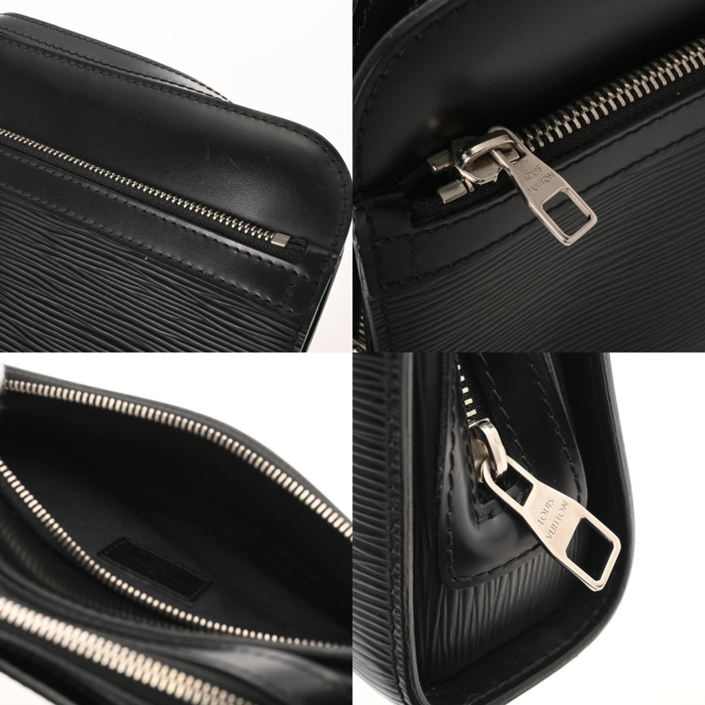 Louis Vuitton Noir Leather Briefcase (Pre-Owned)