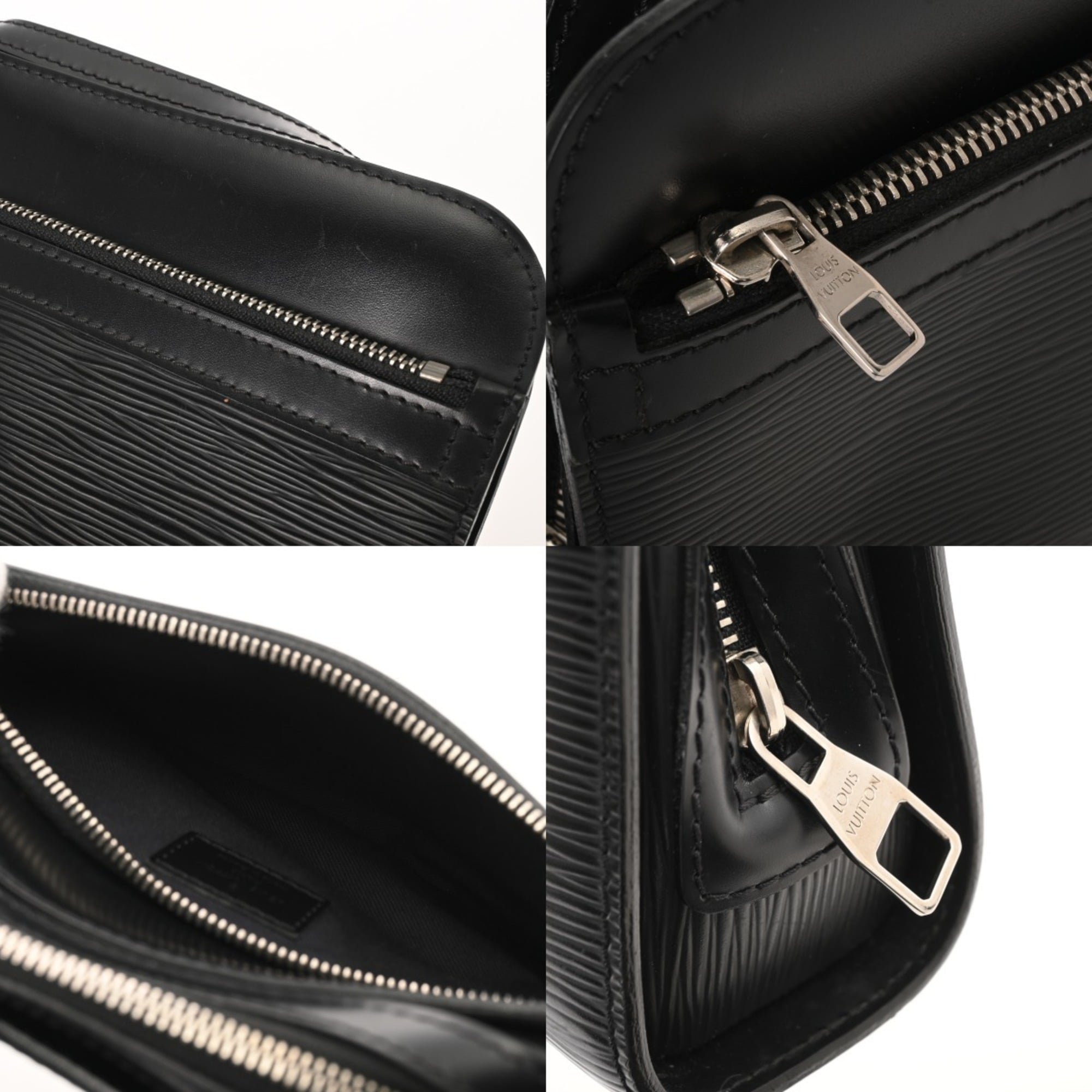 Louis Vuitton Noir Leather Briefcase (Pre-Owned)
