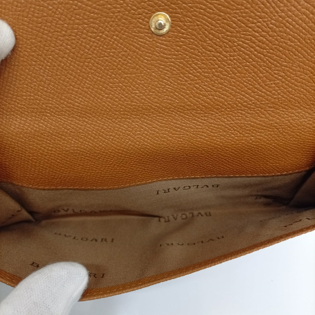 Bvlgari Brown Leather Long Wallet (Bi-Fold) (Pre-Owned)