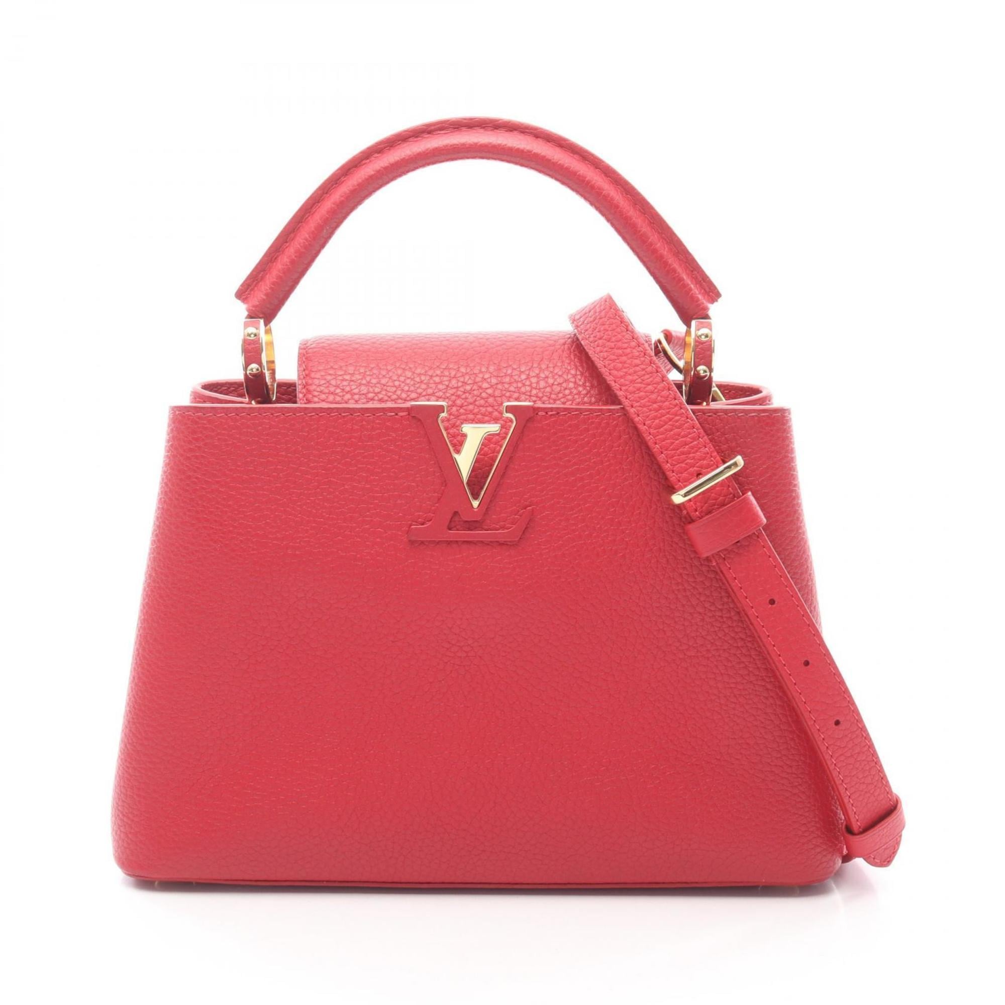 Louis Vuitton Red Color Sacrlet Leather Handbag (Pre-Owned)