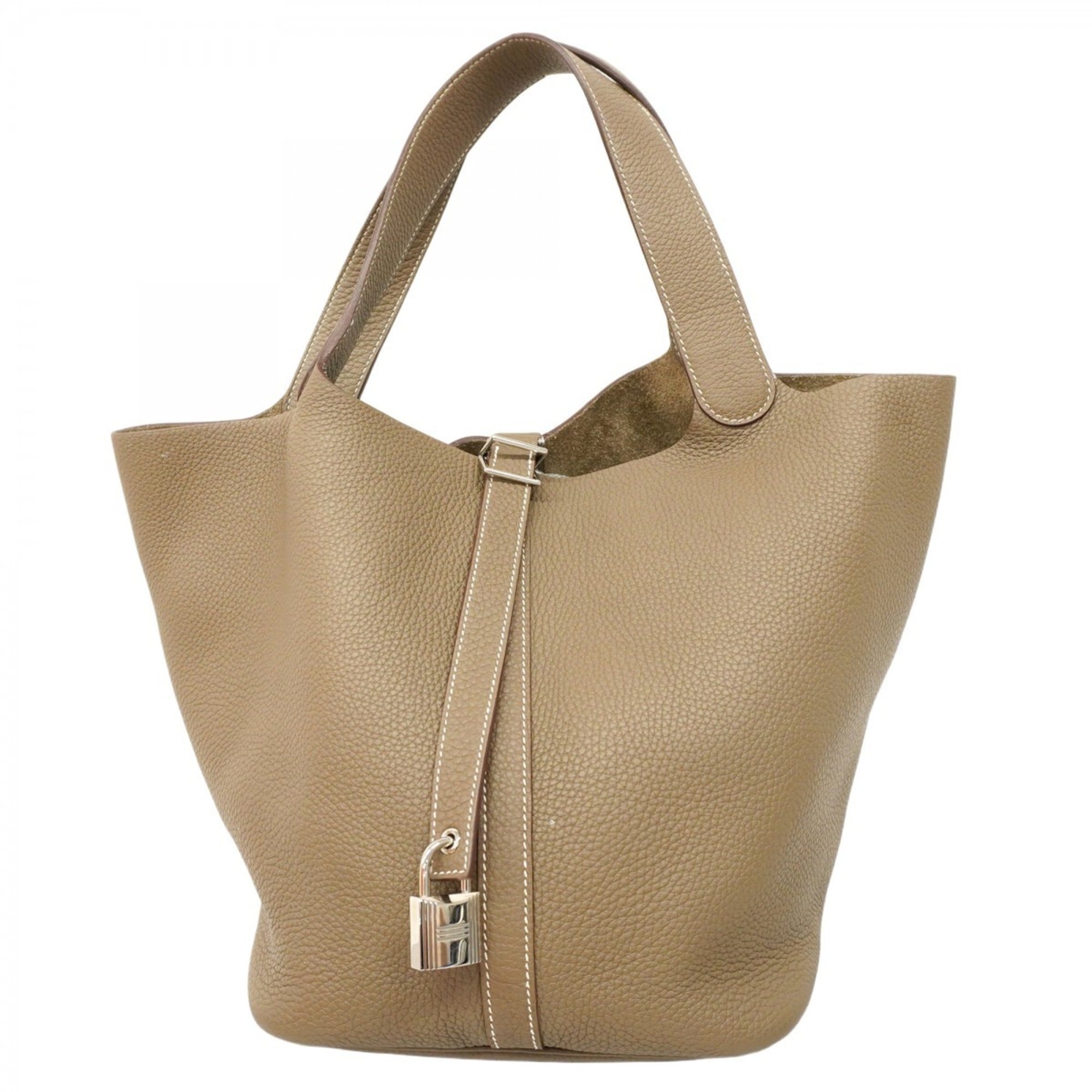 Hermes Etoupe Gray Taurillon Clemence Leather Handbag (Pre-Owned)