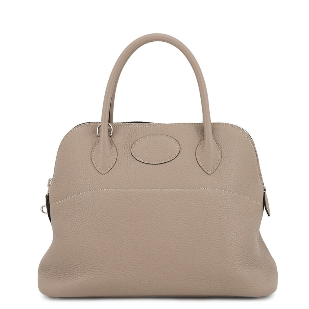 Hermes Bolide Gris Tourterelle Taurillon Clemence Leather Handbag (Pre-Owned)