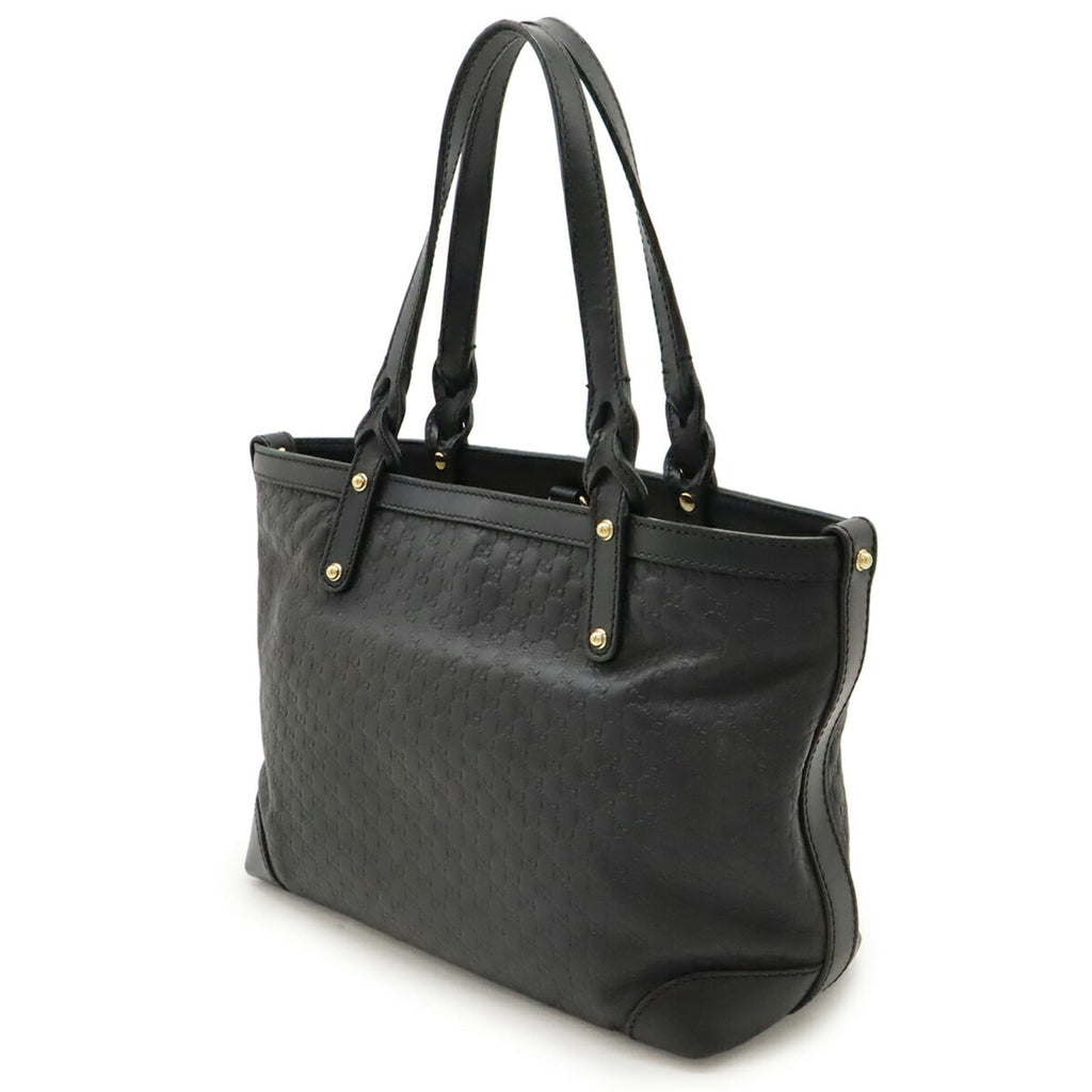 Gucci Black Leather Handbag Tote Bag (Pre-Owned)
