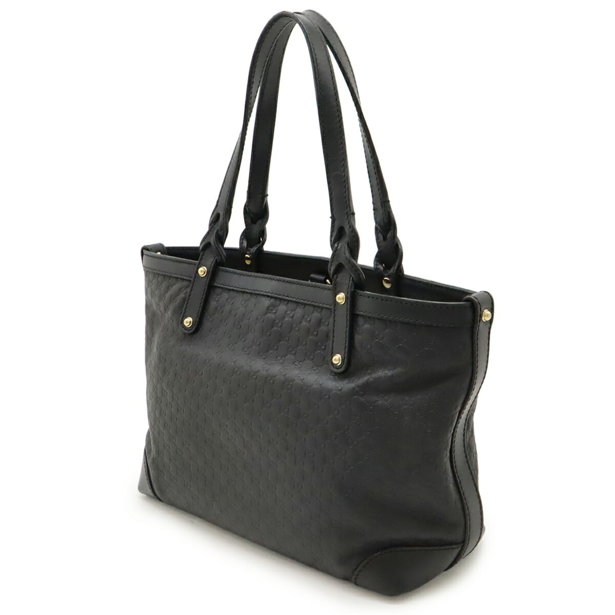 Gucci Black Leather Handbag Tote Bag (Pre-Owned)