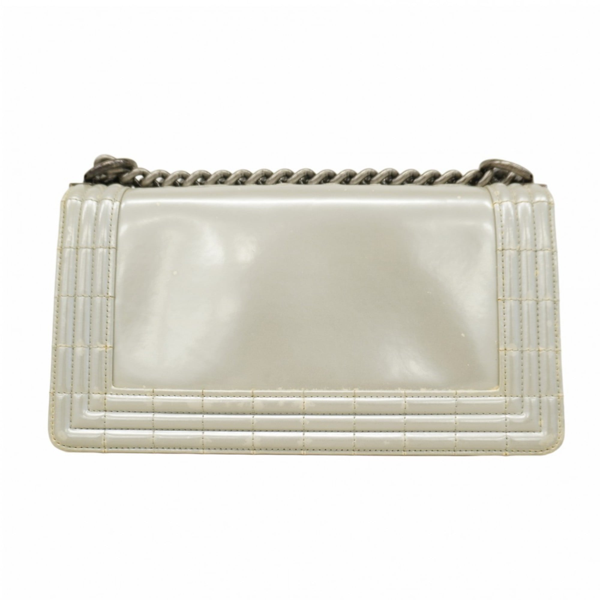Chanel Gray Patent Leather Shoulder Bag (Pre-Owned)