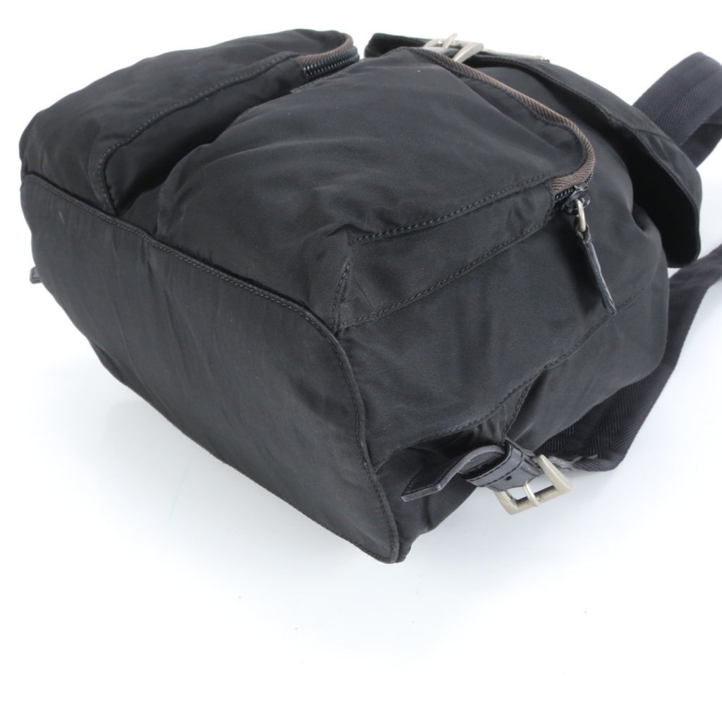 Prada Black Leather Nylon Backpack (Pre-Owned)
