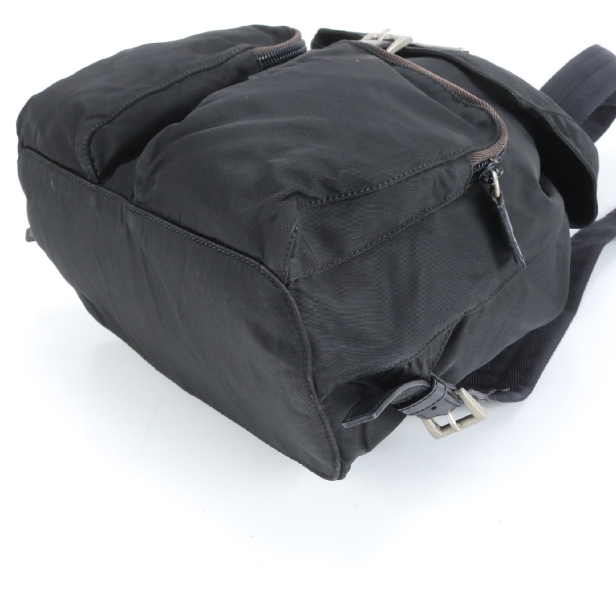Prada Black Leather Nylon Backpack (Pre-Owned)