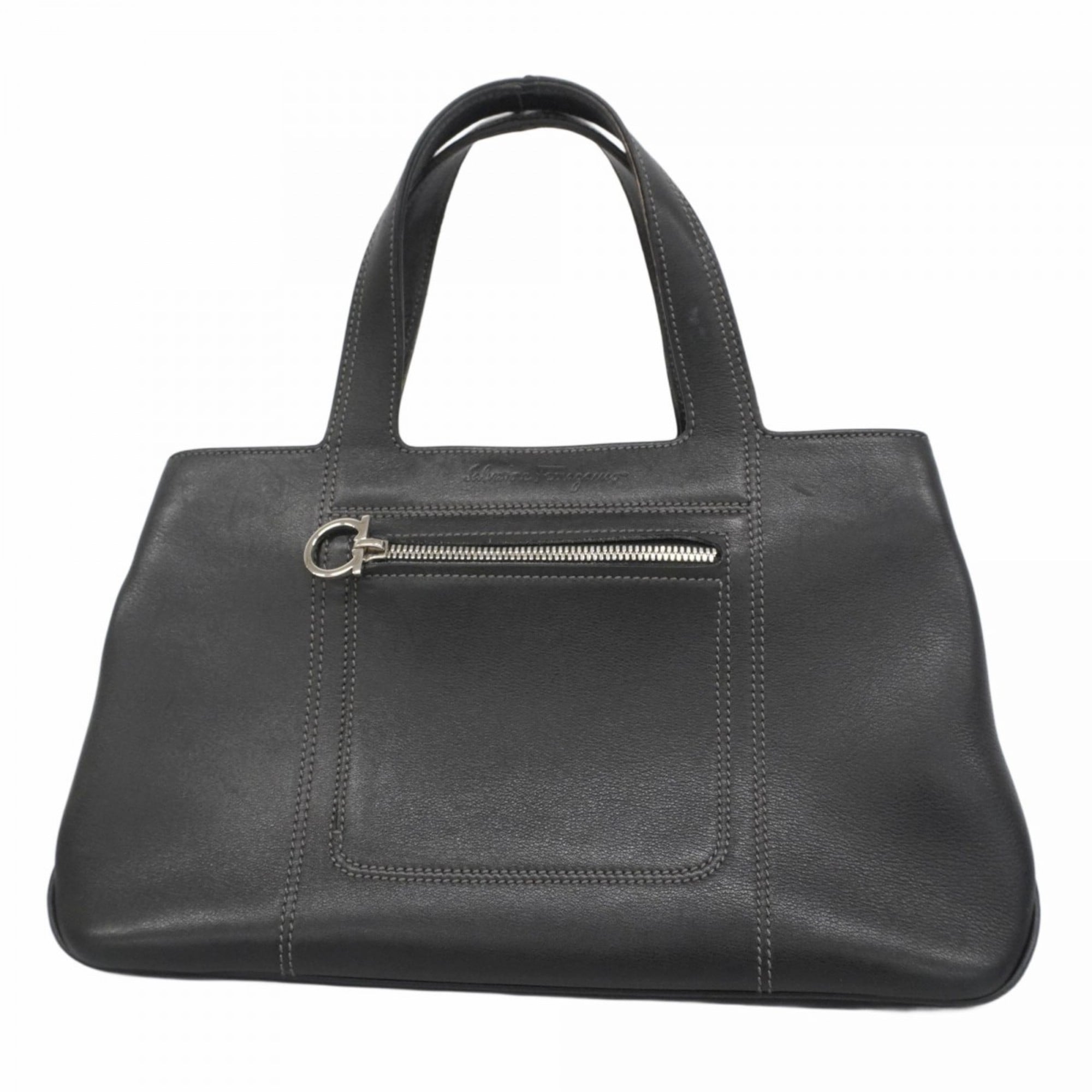 Salvatore Ferragamo Black Leather Handbag (Pre-Owned)