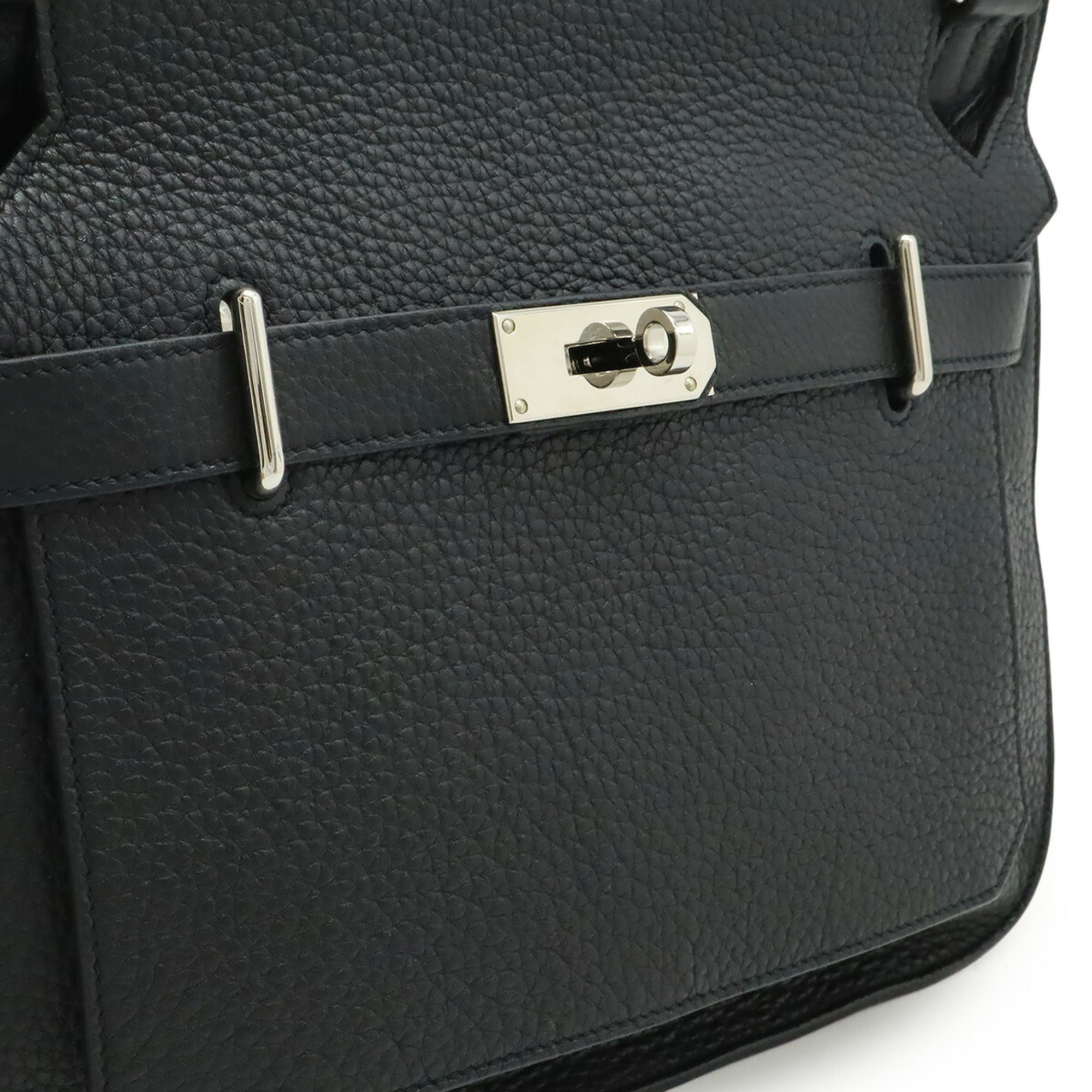 Hermes Jypsiere Black Taurillon Clemence Leather Shoulder Bag (Pre-Owned)