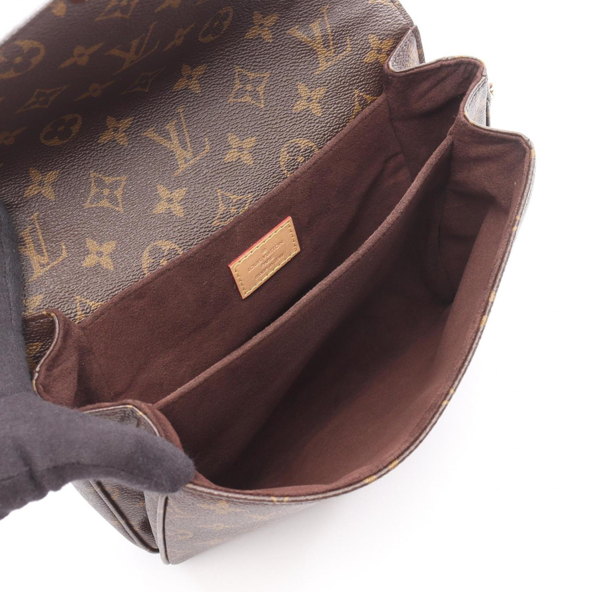 Louis Vuitton Brown Monogram Coated Canvas Leather Handbag Pochette (Pre-Owned)