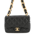 Chanel Matelasse Black Leather Shoulder Bag (Pre-Owned)