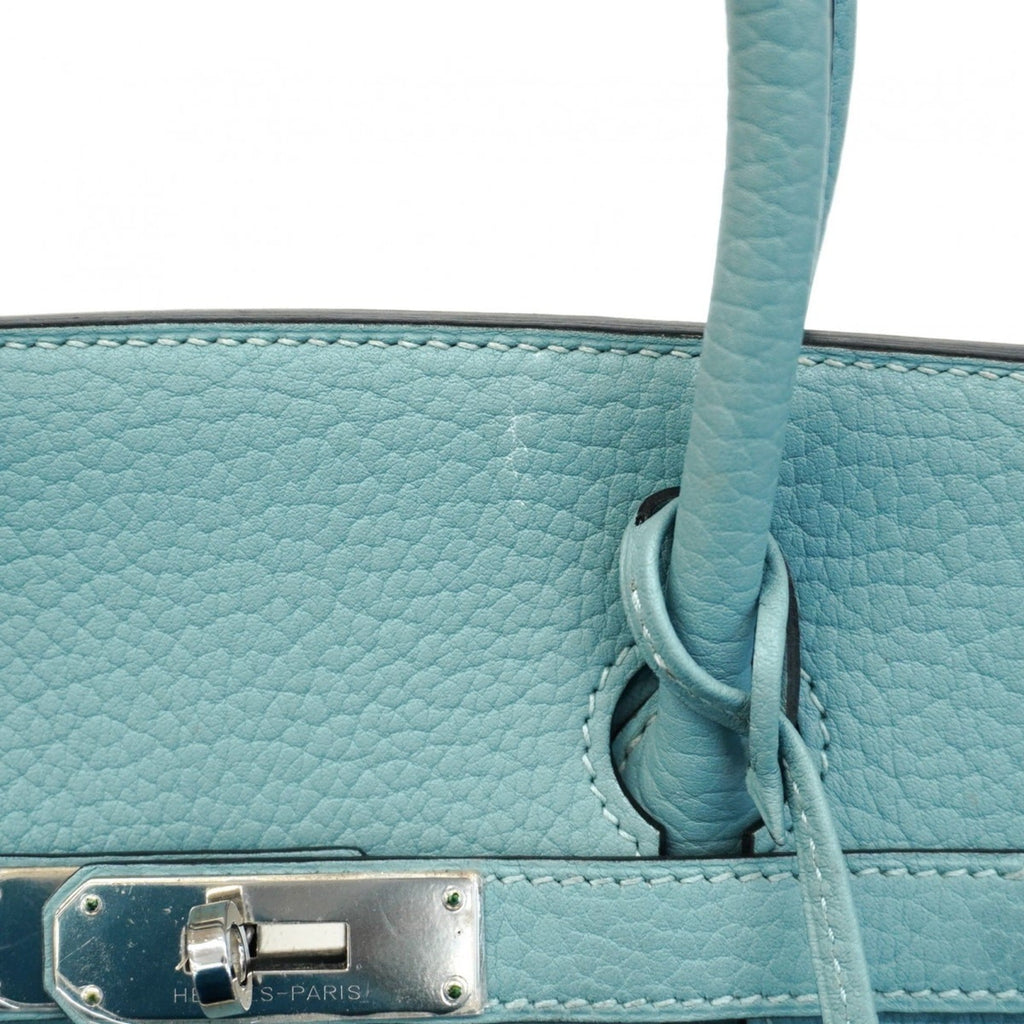 Hermes Ciel Taurillon Clemence Leather Handbag (Pre-Owned)