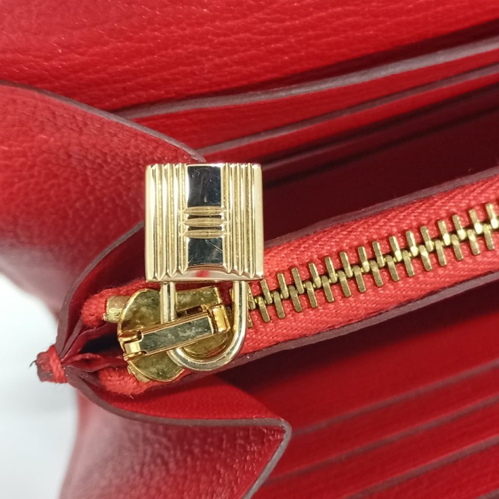 Hermes Red Color Leather Chain/Shoulder Wallet (Pre-Owned)