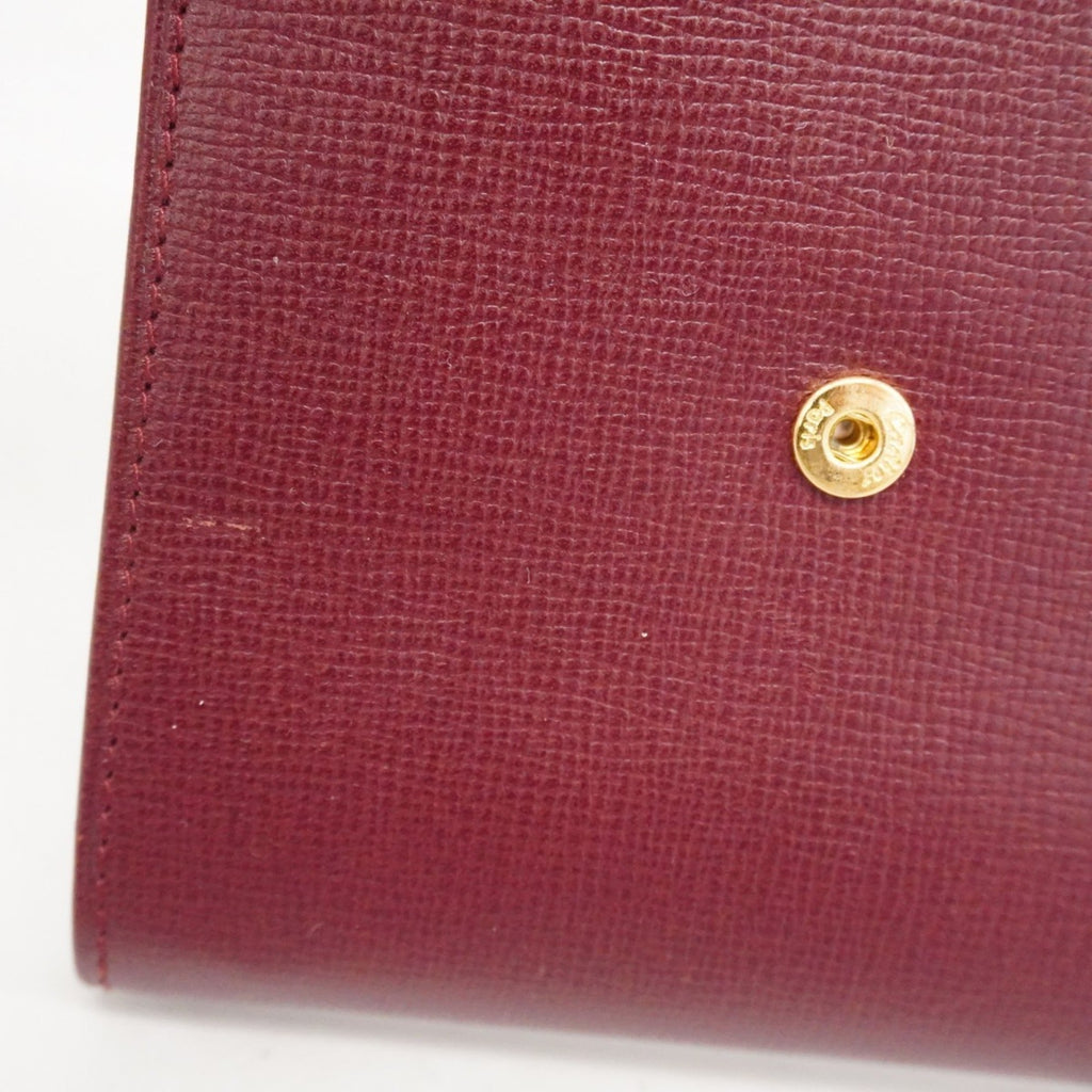 Cartier Bordeaux Leather Wallet (Tri-Fold) (Pre-Owned)