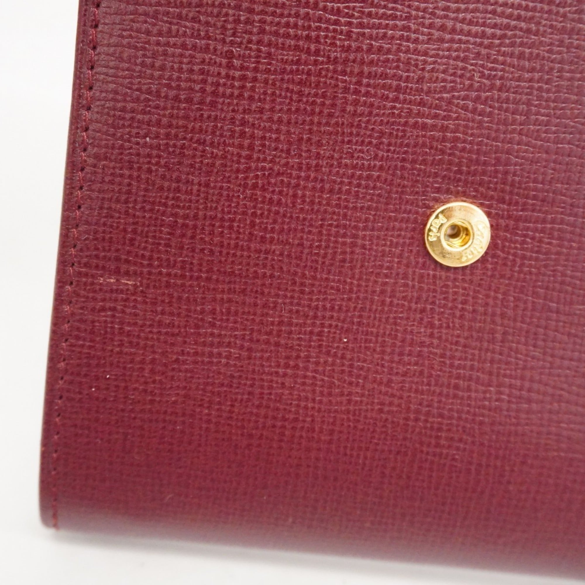 Cartier Bordeaux Leather Wallet (Tri-Fold) (Pre-Owned)