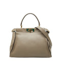 Fendi Grayish Leather Handbag Shoulder Bag (Pre-Owned)