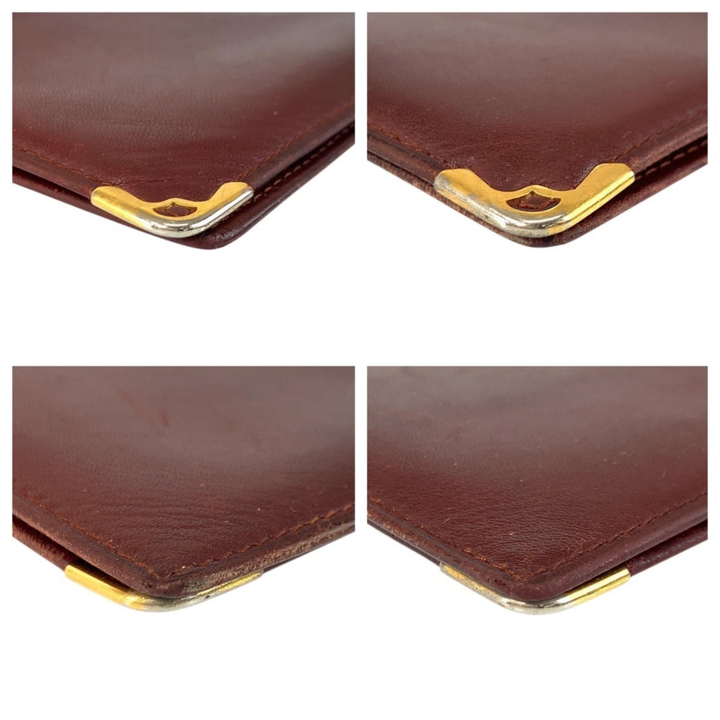 Cartier Bordeaux Leather Long Wallet (Bi-Fold) (Pre-Owned)