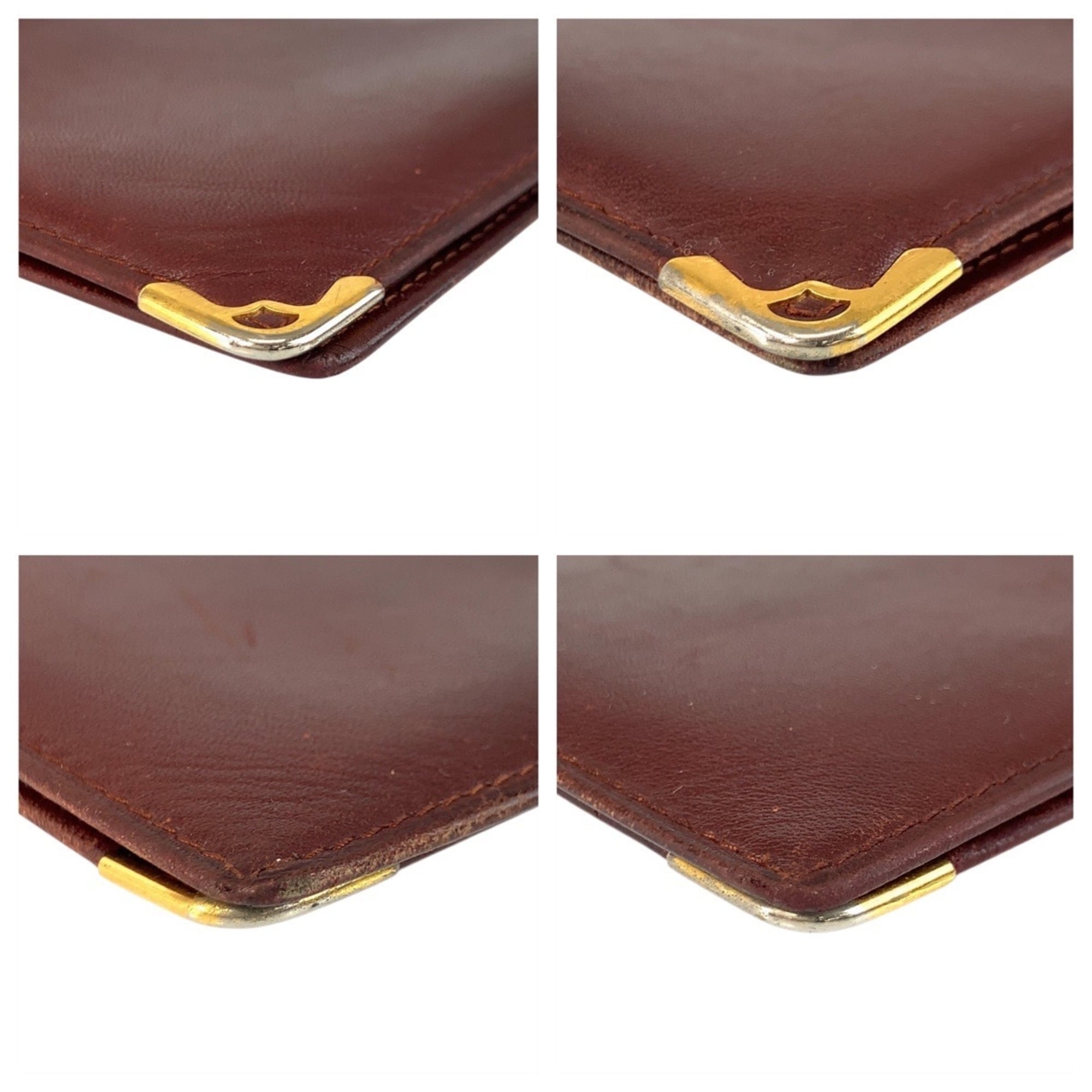 Cartier Bordeaux Leather Long Wallet (Bi-Fold) (Pre-Owned)