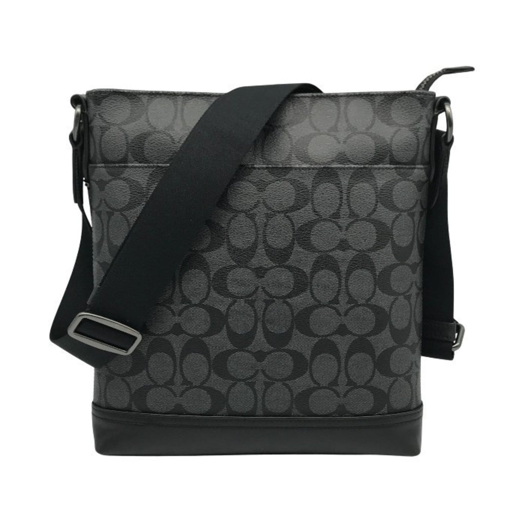 Coach Black Charcoal Gray Pvc Leather Shoulder Bag (Pre-Owned)