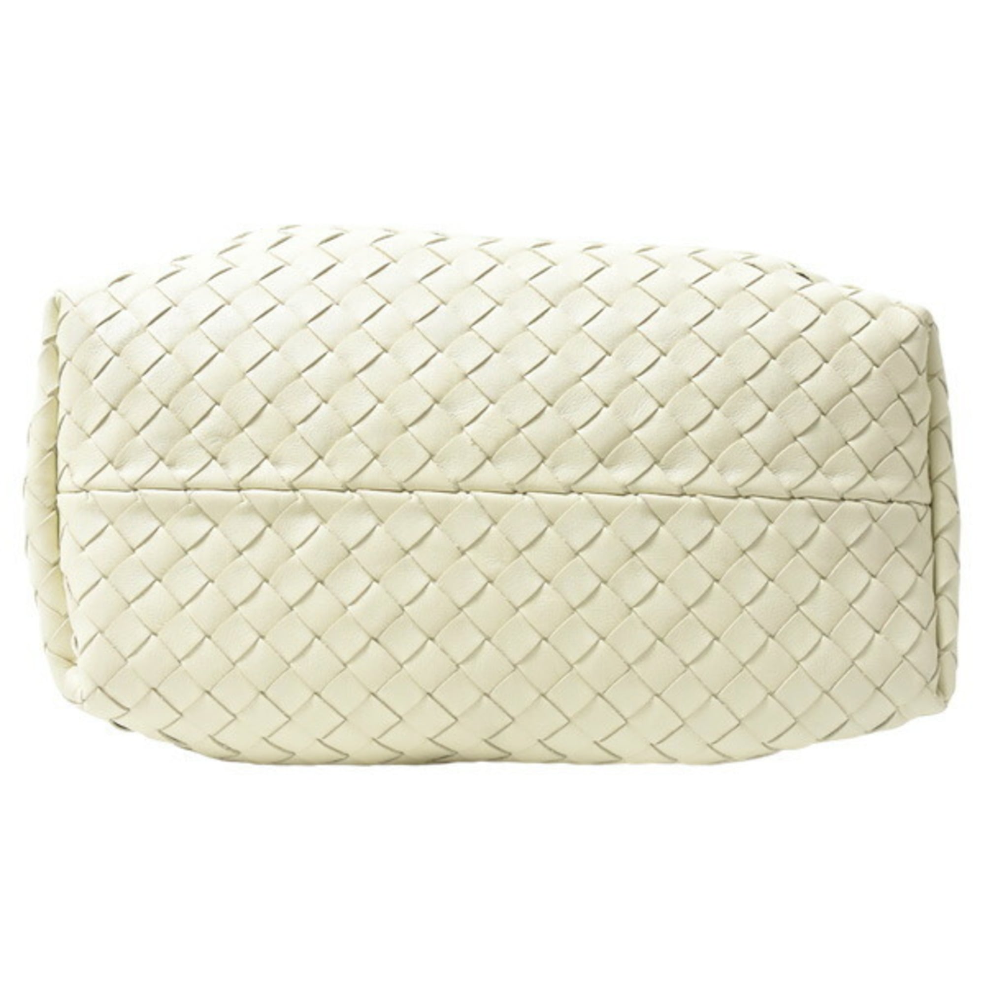 Bottega Veneta Intrecciato Ivory White Intrecciato Shoulder Bag (Pre-Owned)
