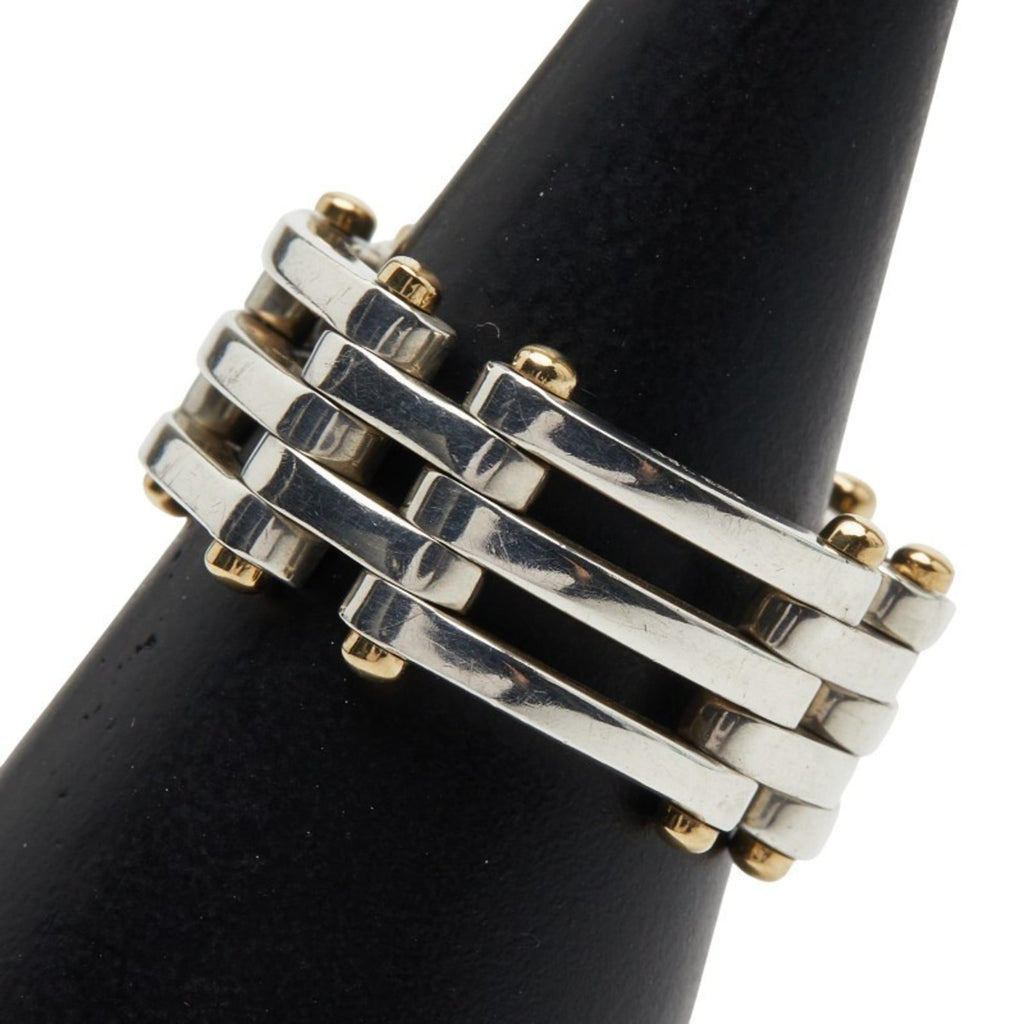 Tiffany Silver Yellow Gold Yellow Gold (18K) Silver 925 Band Ring (Pre-Owned)