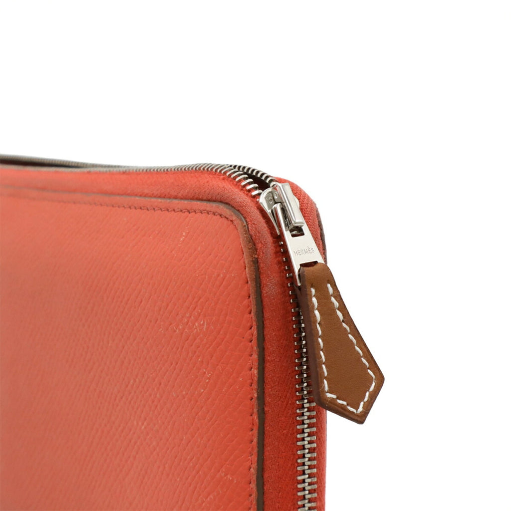 Hermes Pink Rose Jaipur Epsom Leather Silk Long Wallet (Bi-Fold) (Pre-Owned)