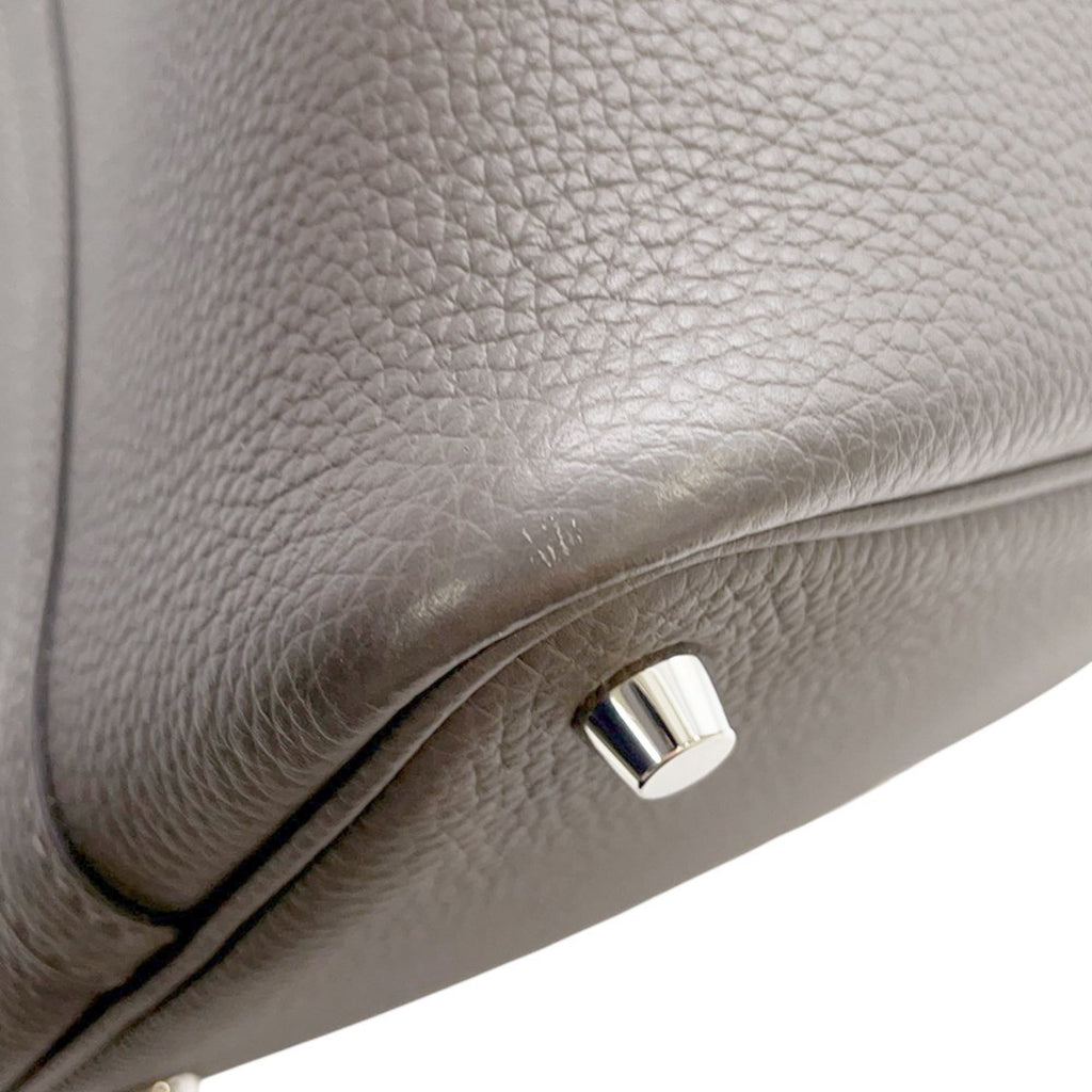 Hermes Picotin Etain Taurillon Clemence Leather Handbag (Pre-Owned)