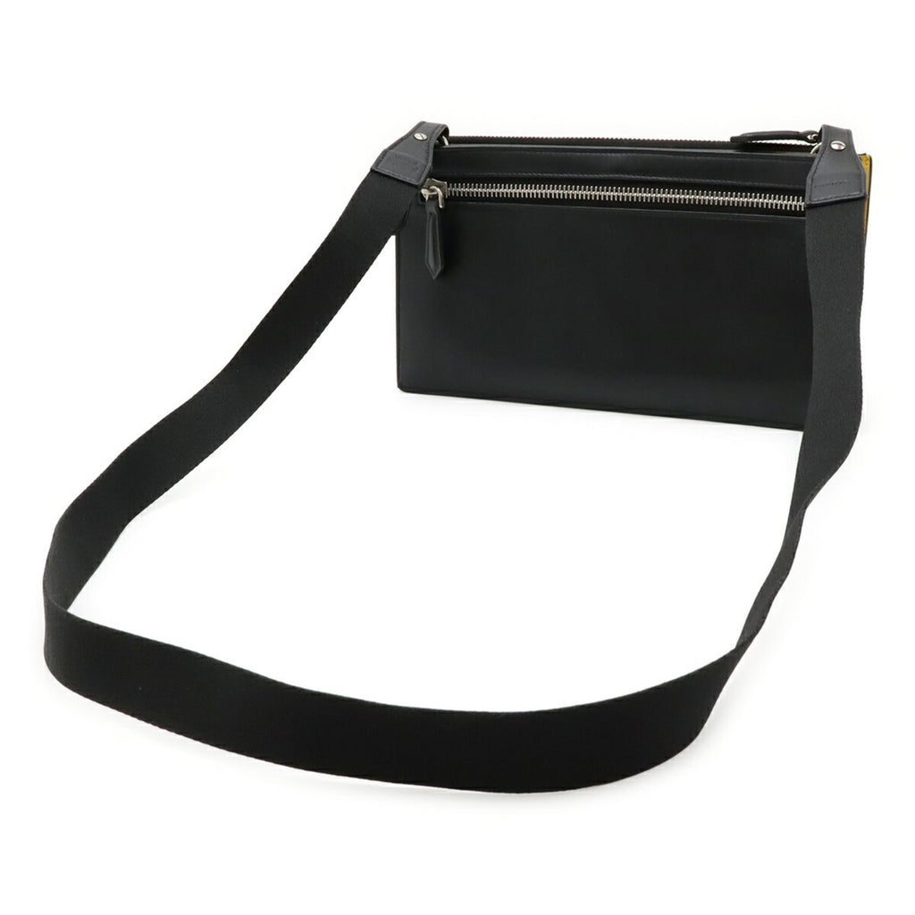 Fendi Black Yellow Leather Clutch Bag Pochette Shoulder Bag (Pre-Owned)