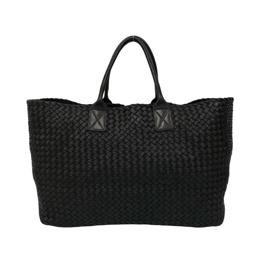 Bottega Veneta Black Leather Handbag Pouch Tote Bag (Pre-Owned)