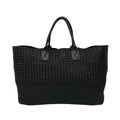 Bottega Veneta Black Leather Handbag Pouch Tote Bag (Pre-Owned)