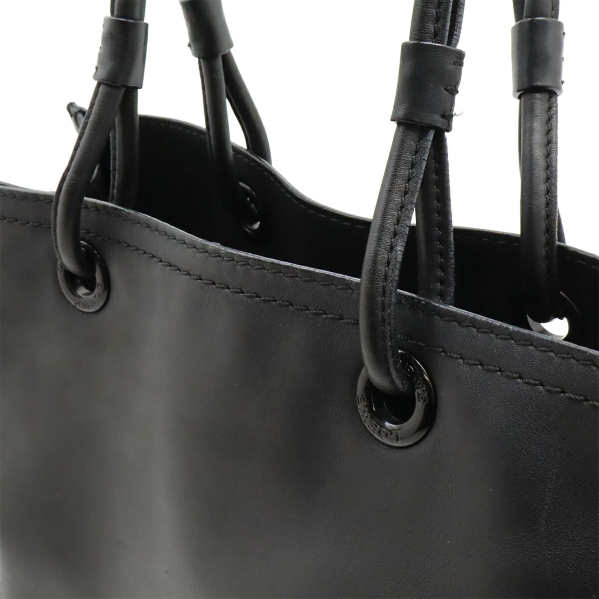 Loewe Black Leather Shoulder Bag Tote Bag (Pre-Owned)