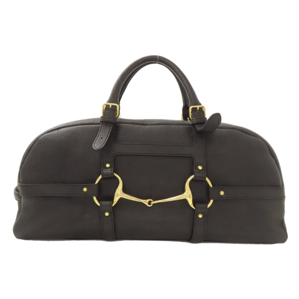 A.D.M.J Black Leather Boston Bag (Pre-Owned)
