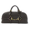 A.D.M.J Black Leather Boston Bag (Pre-Owned)