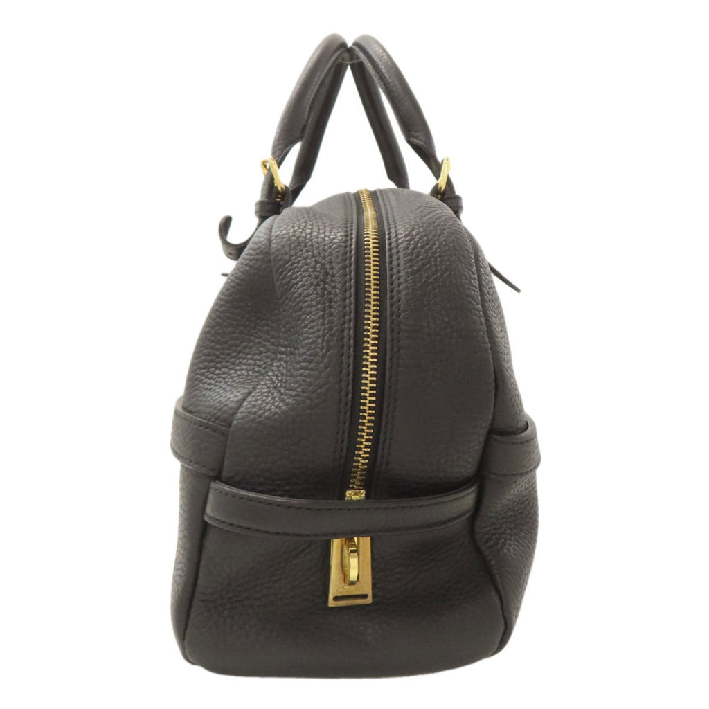 A.D.M.J Black Leather Boston Bag (Pre-Owned)