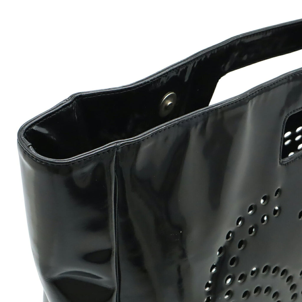 Chanel Black Leather Handbag Pouch Tote Bag (Pre-Owned)