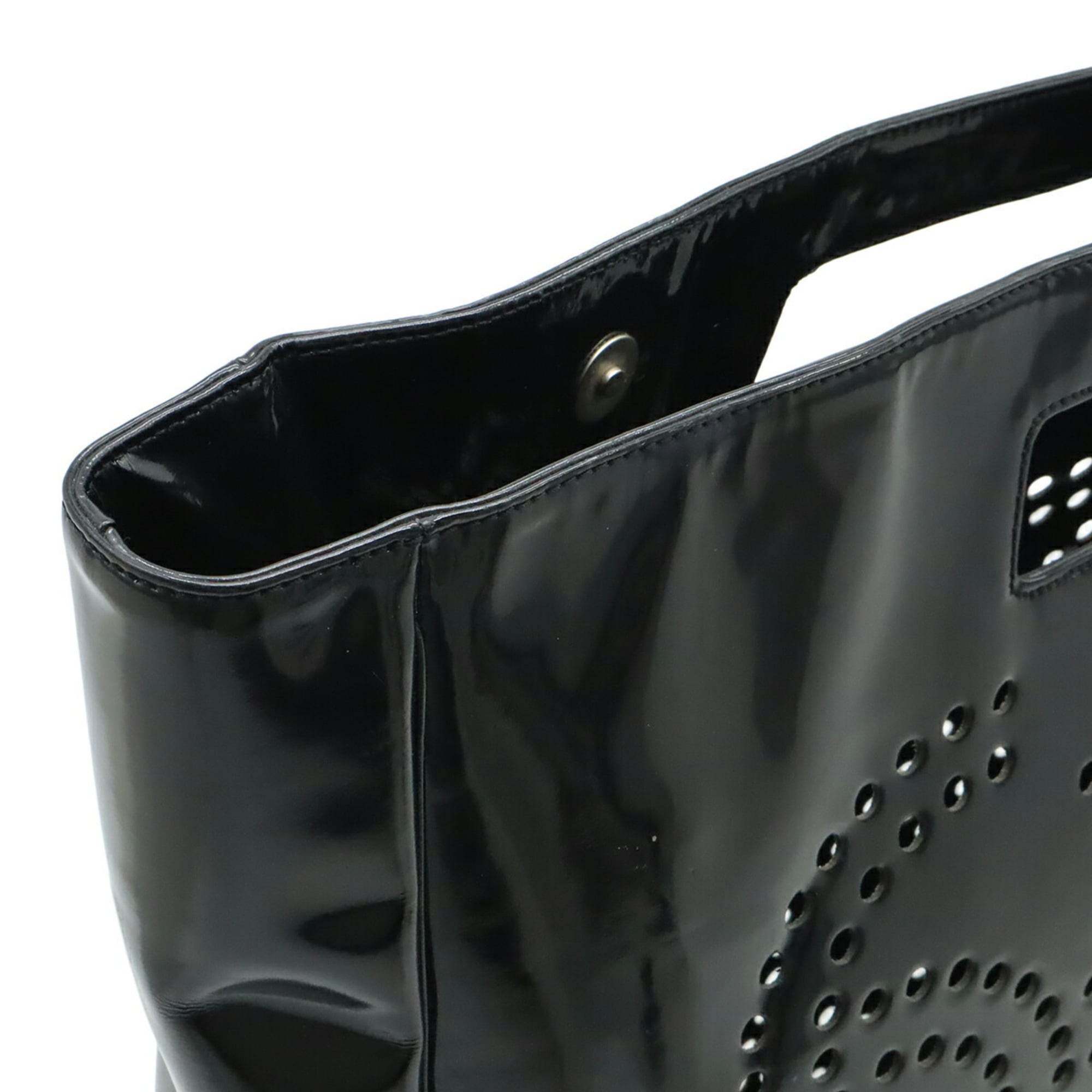 Chanel Black Leather Handbag Pouch Tote Bag (Pre-Owned)