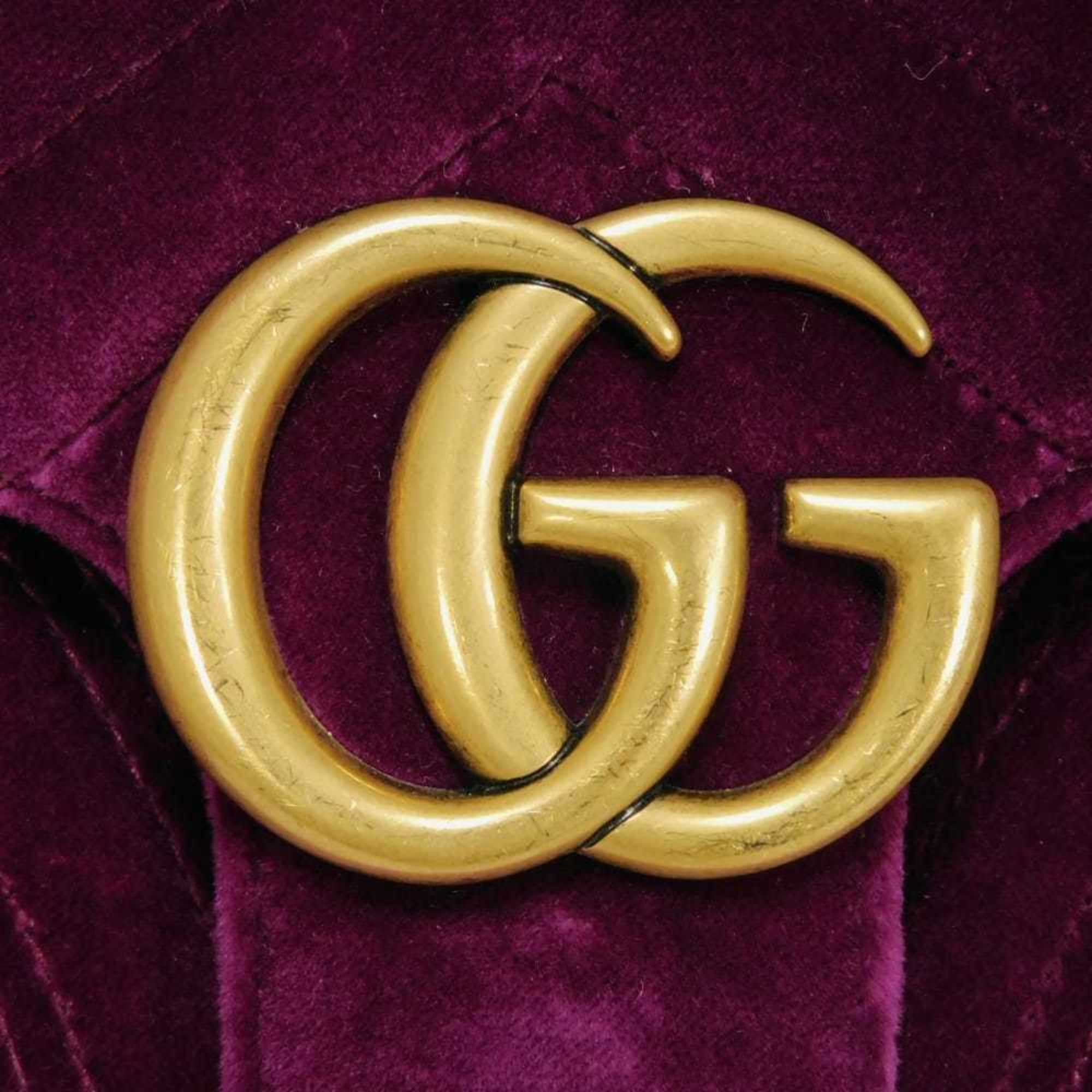 Gucci Purple Velvet Shoulder Bag (Pre-Owned)